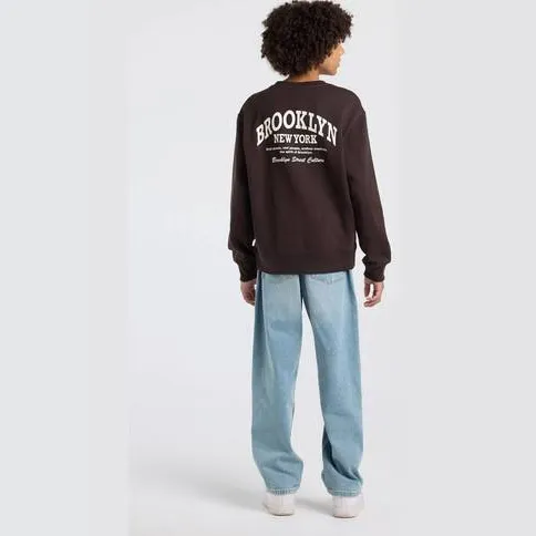 America Today sweater met backprint - bruin, foto 4