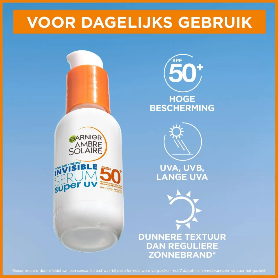 Garnier Ambre Solaire Super UV Invisible SPF50+ zonbeschermingsserum wit, foto 3