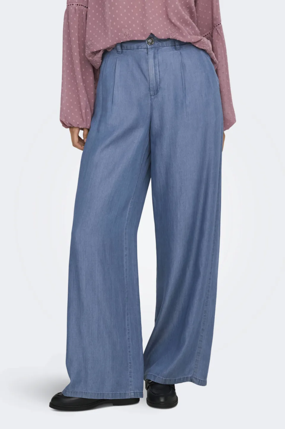 JDY denim regular waist casual broek blauw