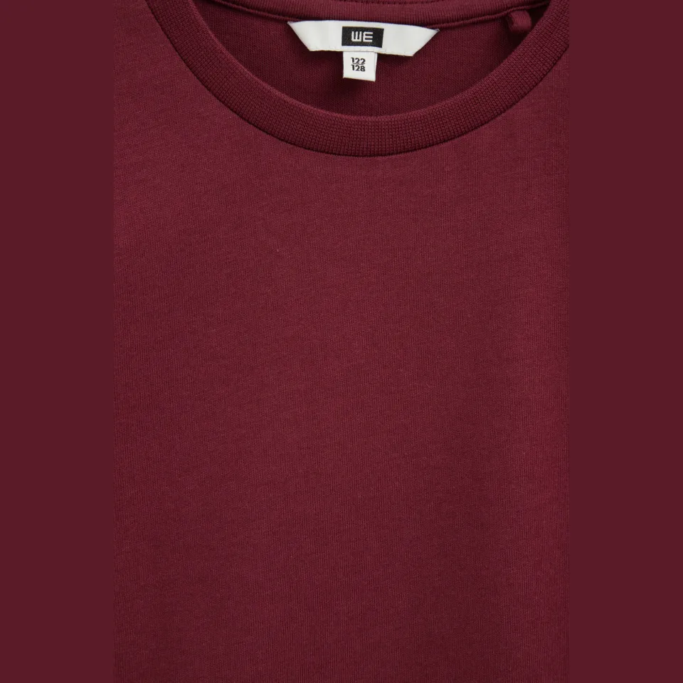WE Fashion T-shirt donkerrood, foto 5