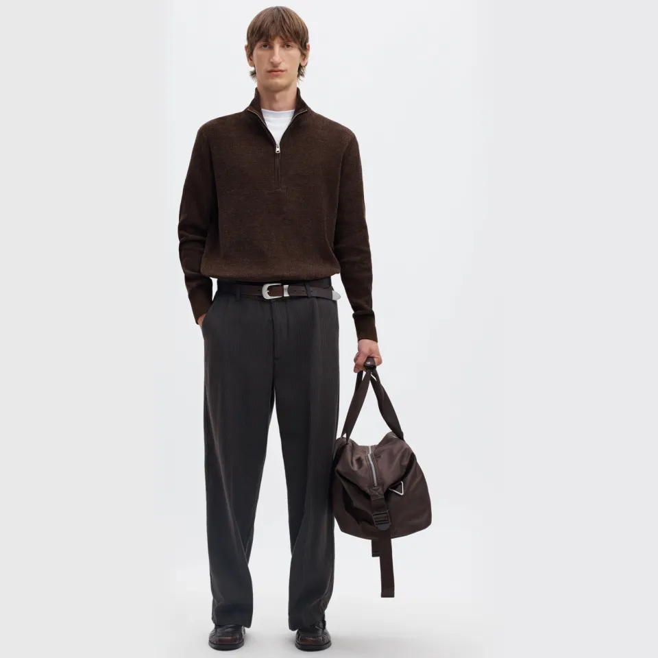 Selected katoenen regular fit gebreide trui - donkerbruin, foto 4
