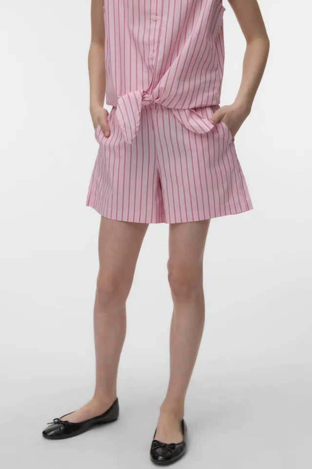 Vero Moda Girl regular gestreepte casual short roze, foto 3