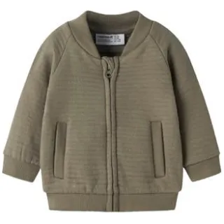 NAME IT BABY jacquard sweatvest - groen Jongens Katoen Ronde hals Effen