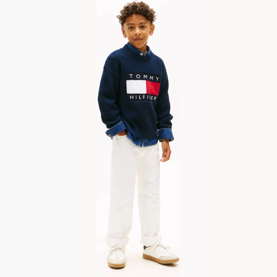 Tommy Hilfiger trui donkerblauw gebreid