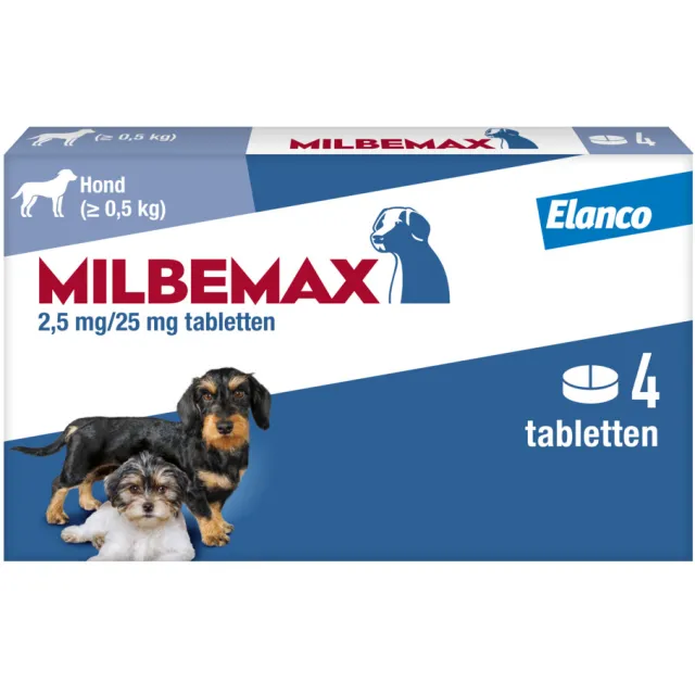 Milbemax Ontworming Tabletten Hond 0,5 - 10 kg 2 x 2 tabletten