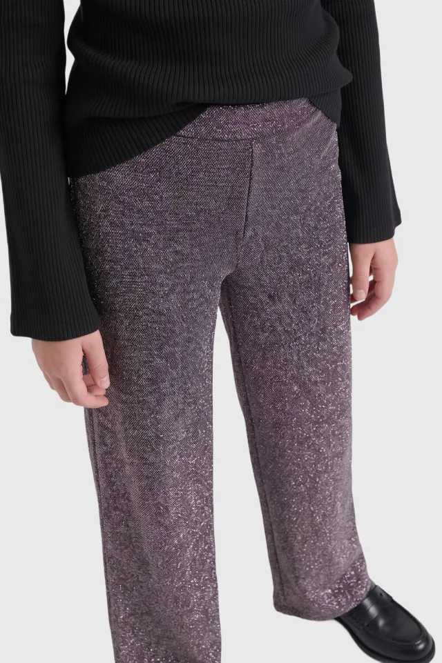 KIDS ONLY GIRL wide leg casual broek met glitters - bruin