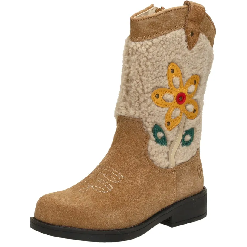 Shoesme cowboylaarzen cognac met bloemen, foto 4