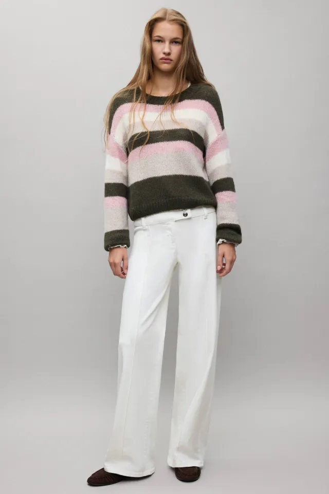Mango TEEN wide leg jeans - naturel wit
