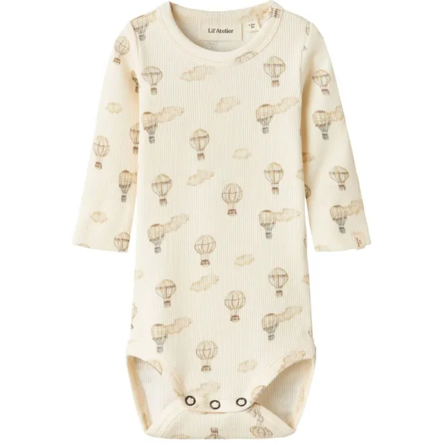 Lil' Atelier BABY romper NBNGAVO ecru/lichtbruin, foto 2