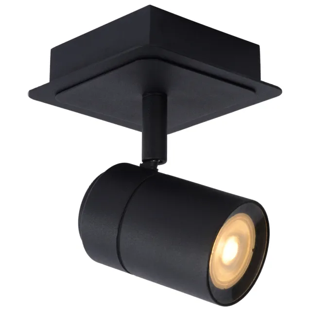 Lucide LENNERT - Plafondspot Badkamer - LED Dimb. - GU10 - 1x5W 3000K - IP44 Zwart