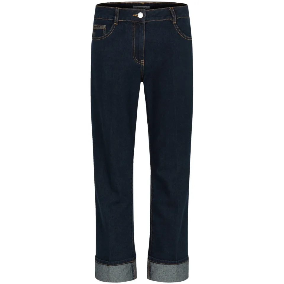 Morgan straight leg jeans dark blue denim, foto 2