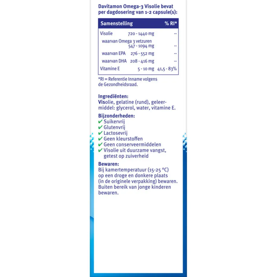 Davitamon Omega-3 Visolie capsules - hoog gedoseerd - 60 stuks, foto 3