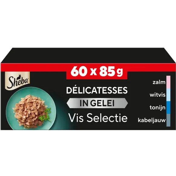 Sheba Délices du Jour in gelei vis selectie kattenvoer nat