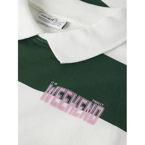 NAME IT KIDS gestreepte sweater - groen, foto 3