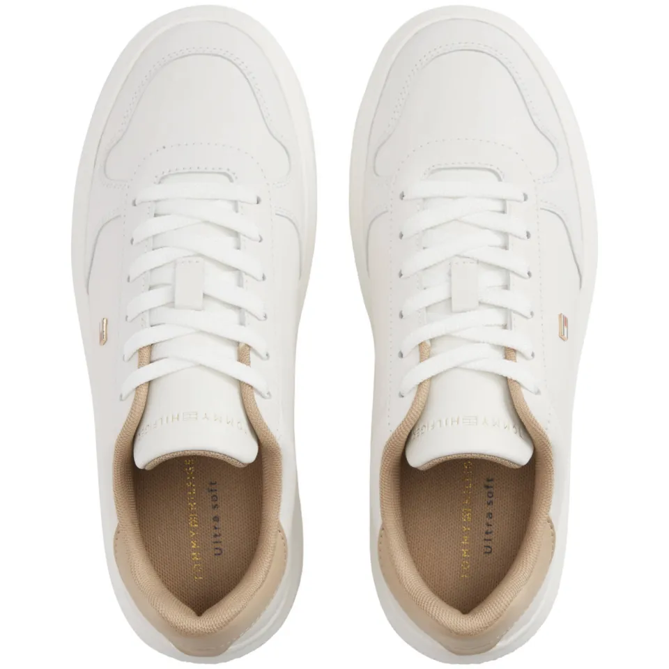 Tommy Hilfiger leren sneakers - wit/beige, foto 6