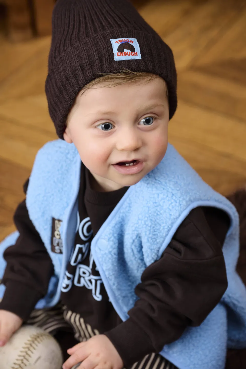 Z8 mini teddy gilet Diede lichtblauw, foto 6