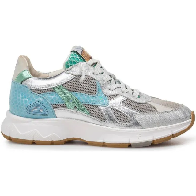Floris Van Bommel Daysi sneakers grijs Zilver/turquoise