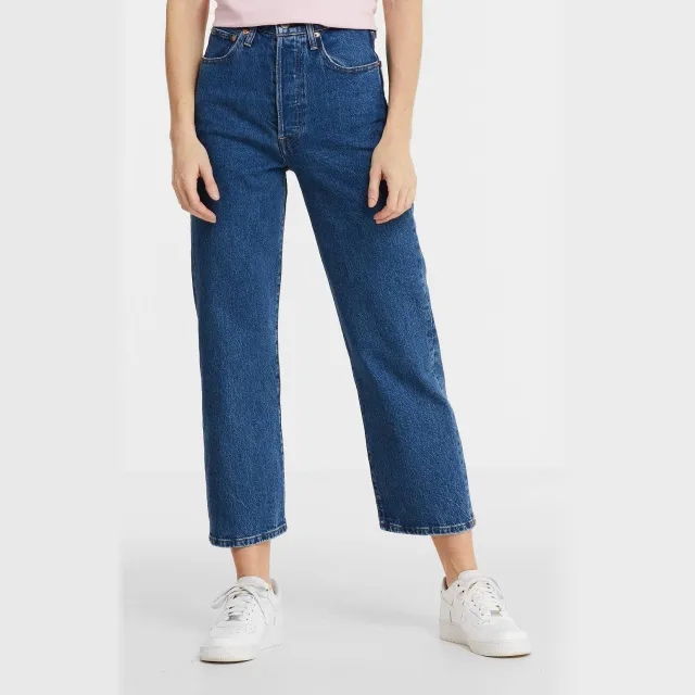 Levi's Ribcage high waist straight leg jeans blauw