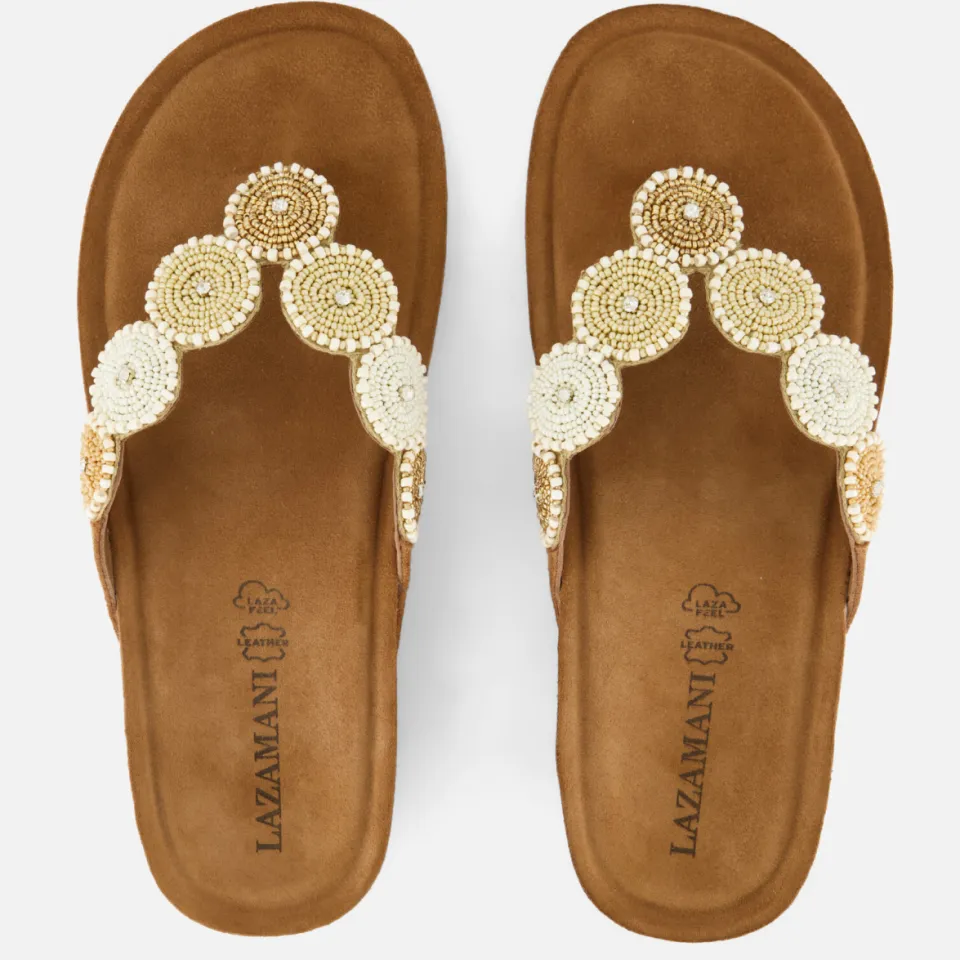 Lazamani Slippers beige Suede, foto 4
