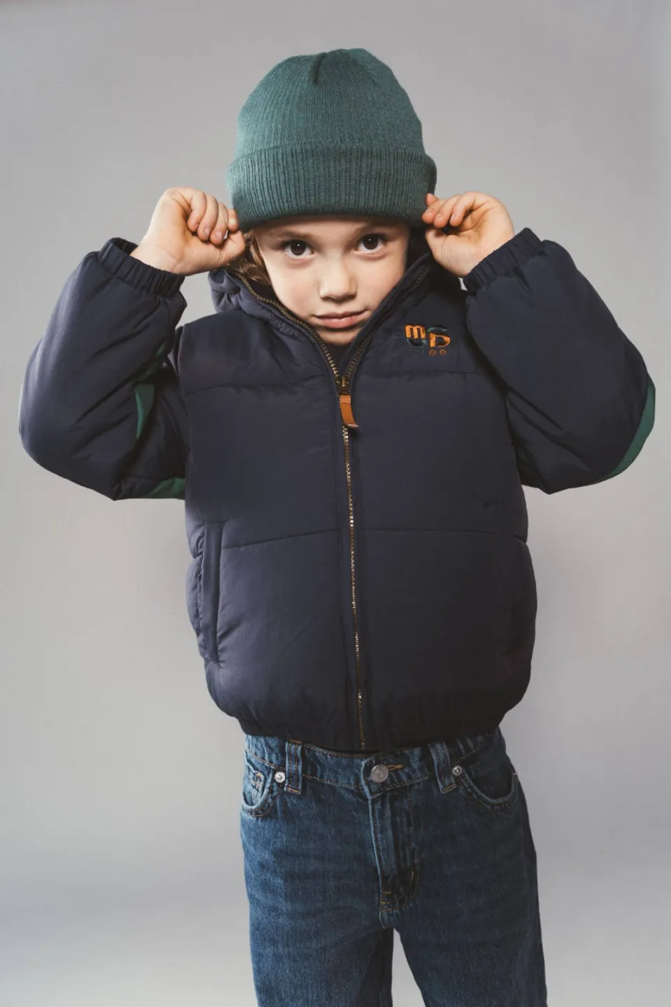 Moodstreet Jules gewatteerde winterjas donkerblauw donkerblauw/groen, foto 6