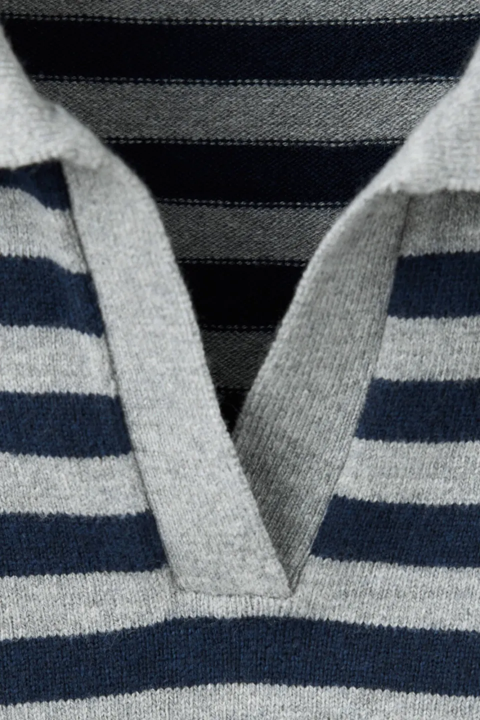 Mango TEEN katoenen gestreepte gebreide trui - grijs/blauw, foto 7