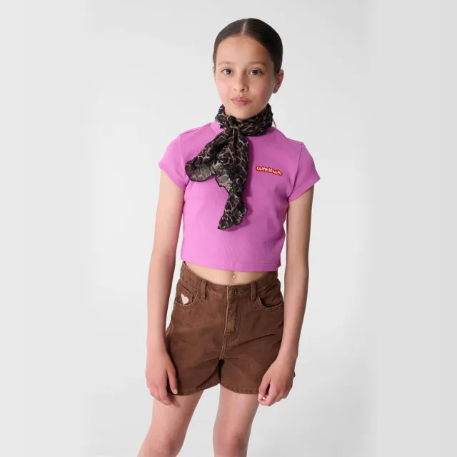 Shoeby rib T-shirt paars