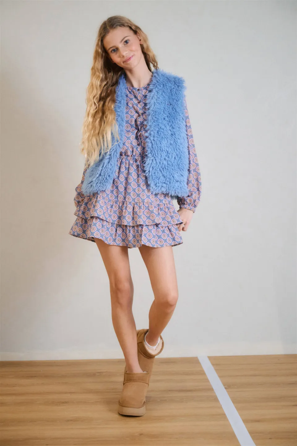 NoBell’ teddy gilet blauw