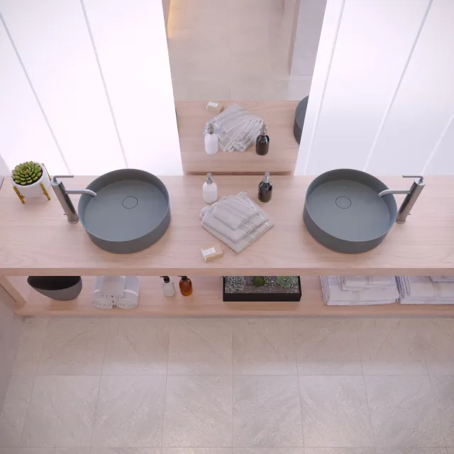 Ideavit Opbouw Waskom Ideavit Solidfloat 40x40x12 cm Solid Surface Mat Grijs