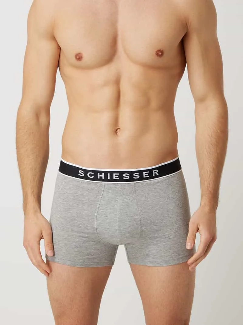 Schiesser Boxershort met stretch in set van 3 licht grijs