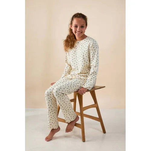 Little Label pyjama met bloemen print ecru, foto 3