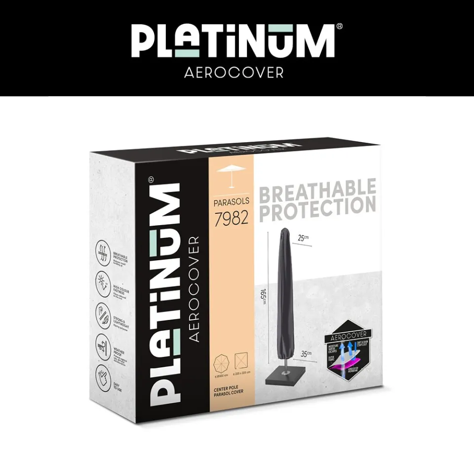 Platinum AeroCover parasolhoes 165 cm antraciet