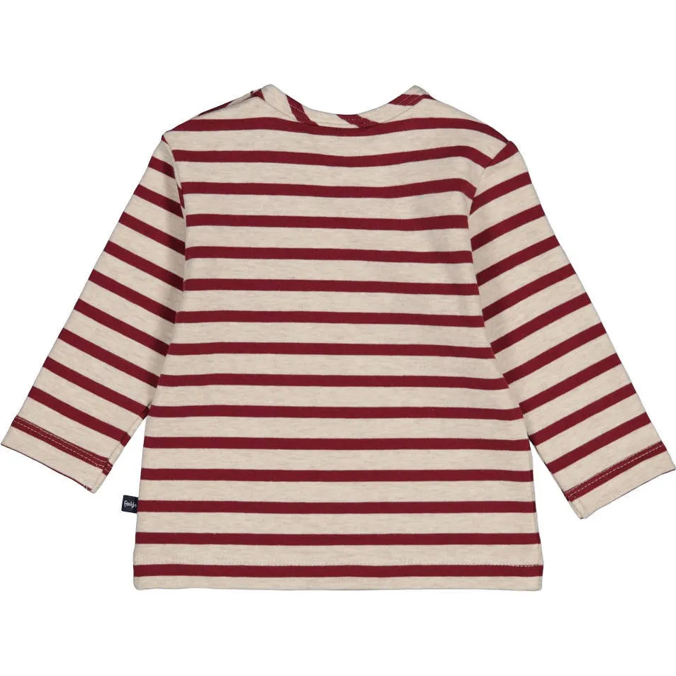 Feetje Built for Fun gestreepte longsleeve bordeaux, foto 6