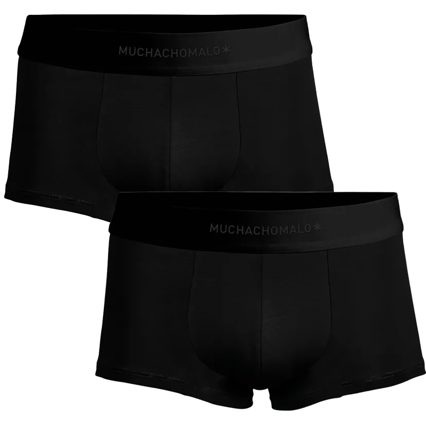 Muchachomalo Men 2-Pack Trunk Solid Zwart