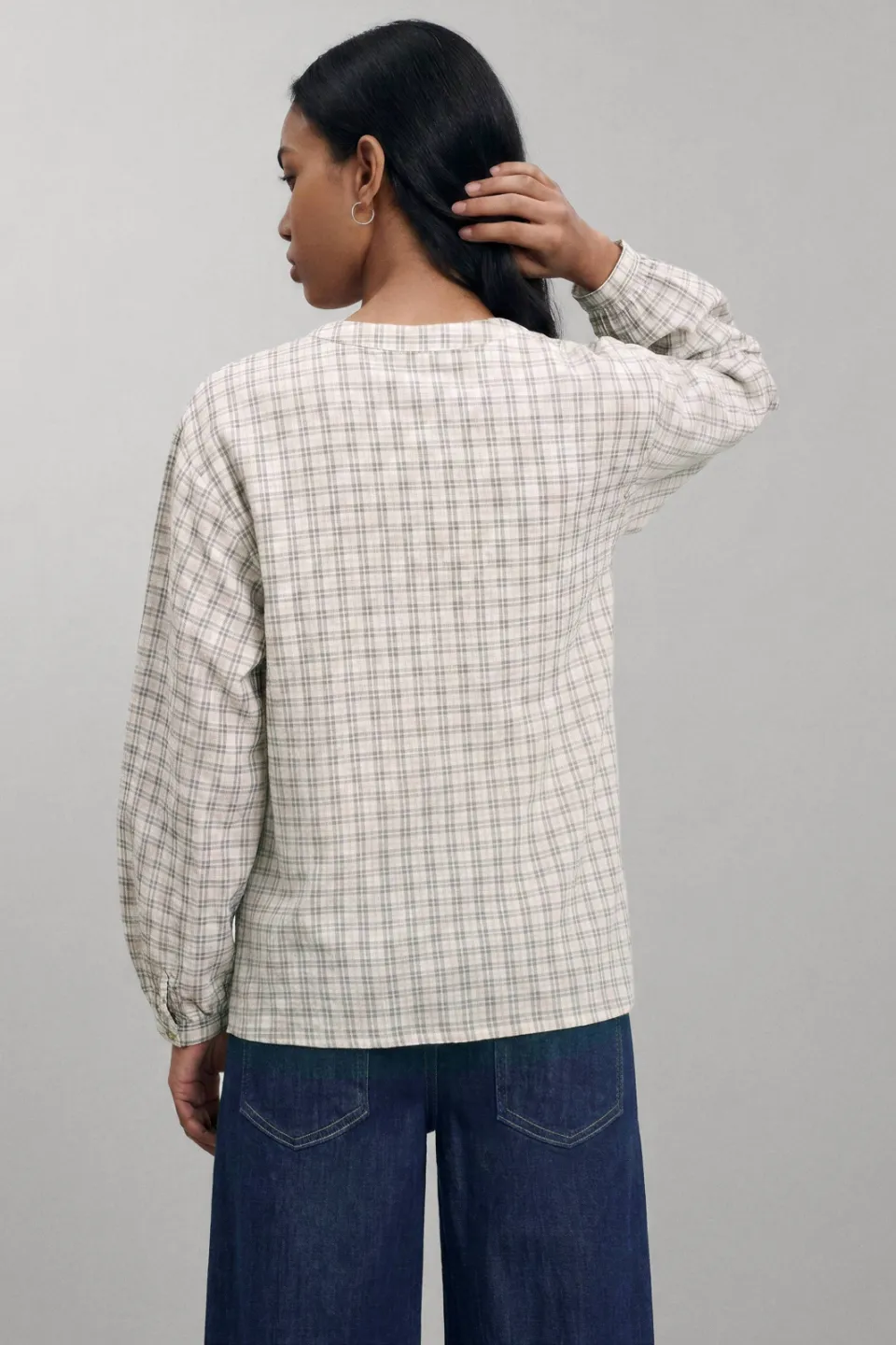 Mango Teen geruite blouse ecru, foto 5