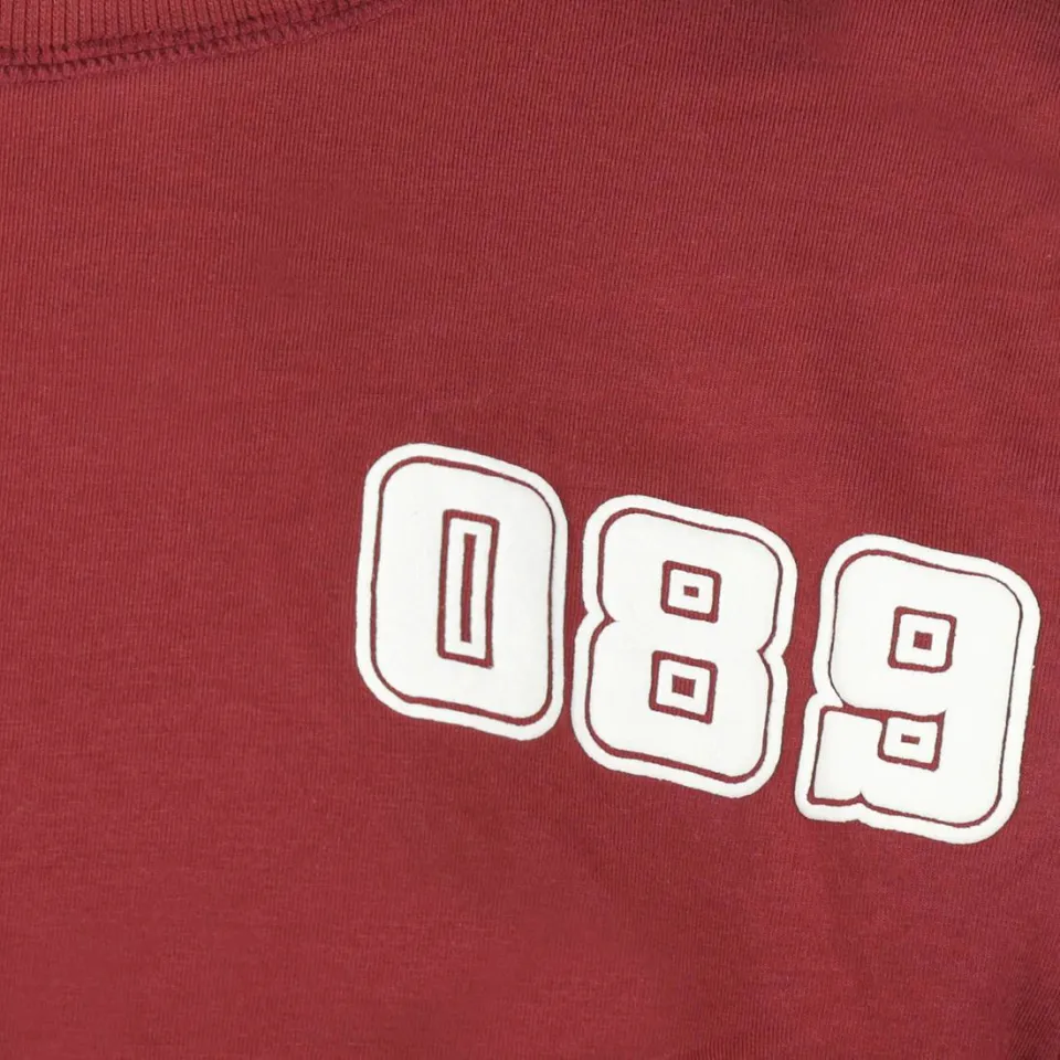 No Way Monday rechtvallende longsleeve met backprint rood, foto 5