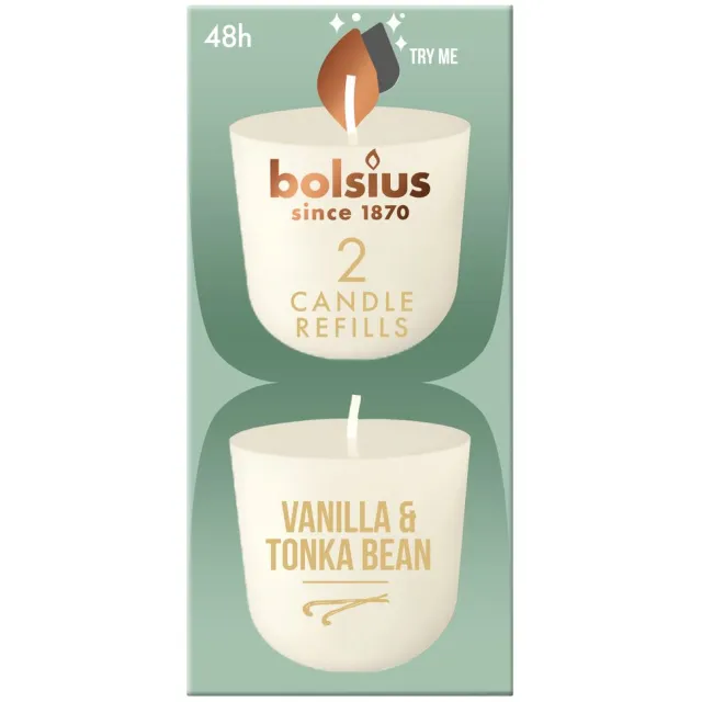 Bolsius Cleanlight navulling vanille & tonkaboon, foto 2