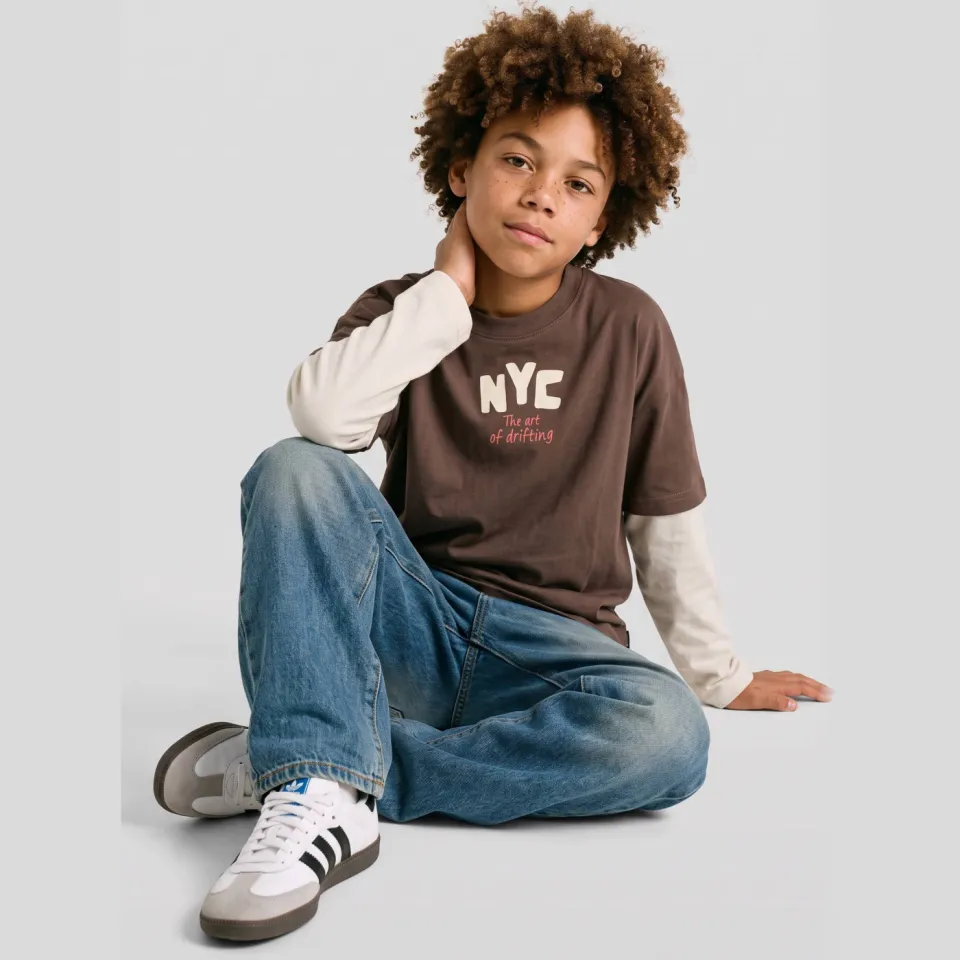 Me & My Monkey longsleeve met backprint donkerbruin, foto 4