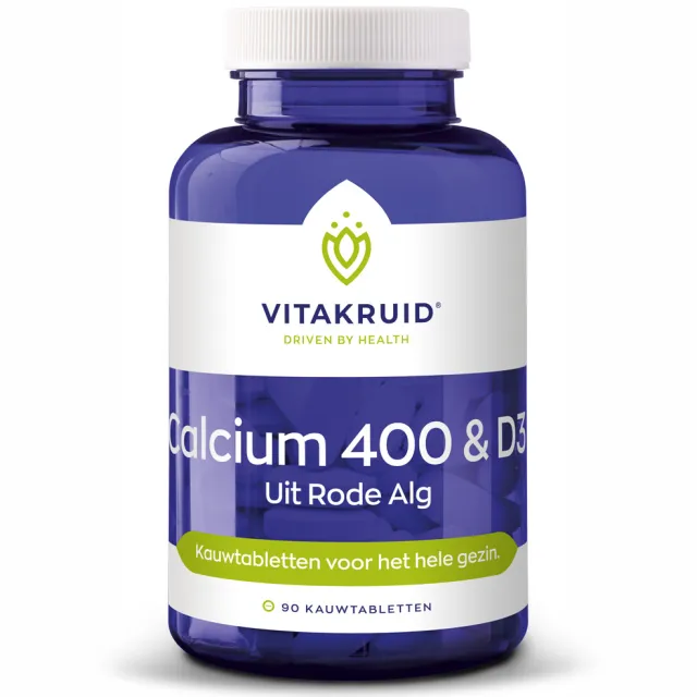Vitakruid Calcium 400 & D3 uit rode alg kauwtabletten, foto 2