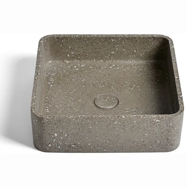 Ideavit Waskom Ideavit Idea.Zoe 39x39x12 cm Vierkant Terrazzo Grijs/Bruin