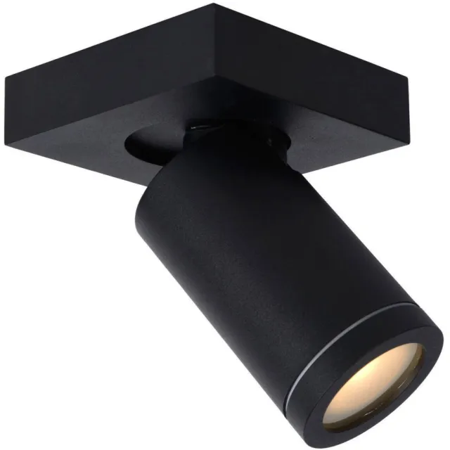 Lucide TAYLOR - Plafondspot Badkamer - LED Dim to warm - GU10 - 1x5W 2200K/3000K - IP44 - Zwart