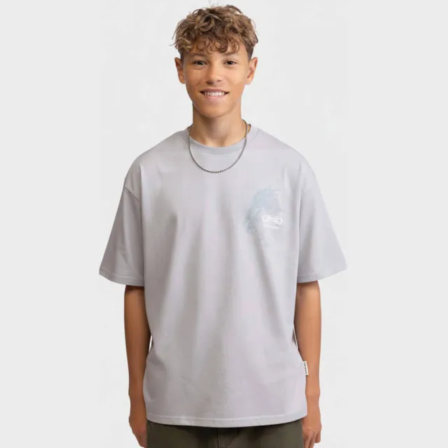 Redefined Rebel T-shirt met backprint lichtgrijs