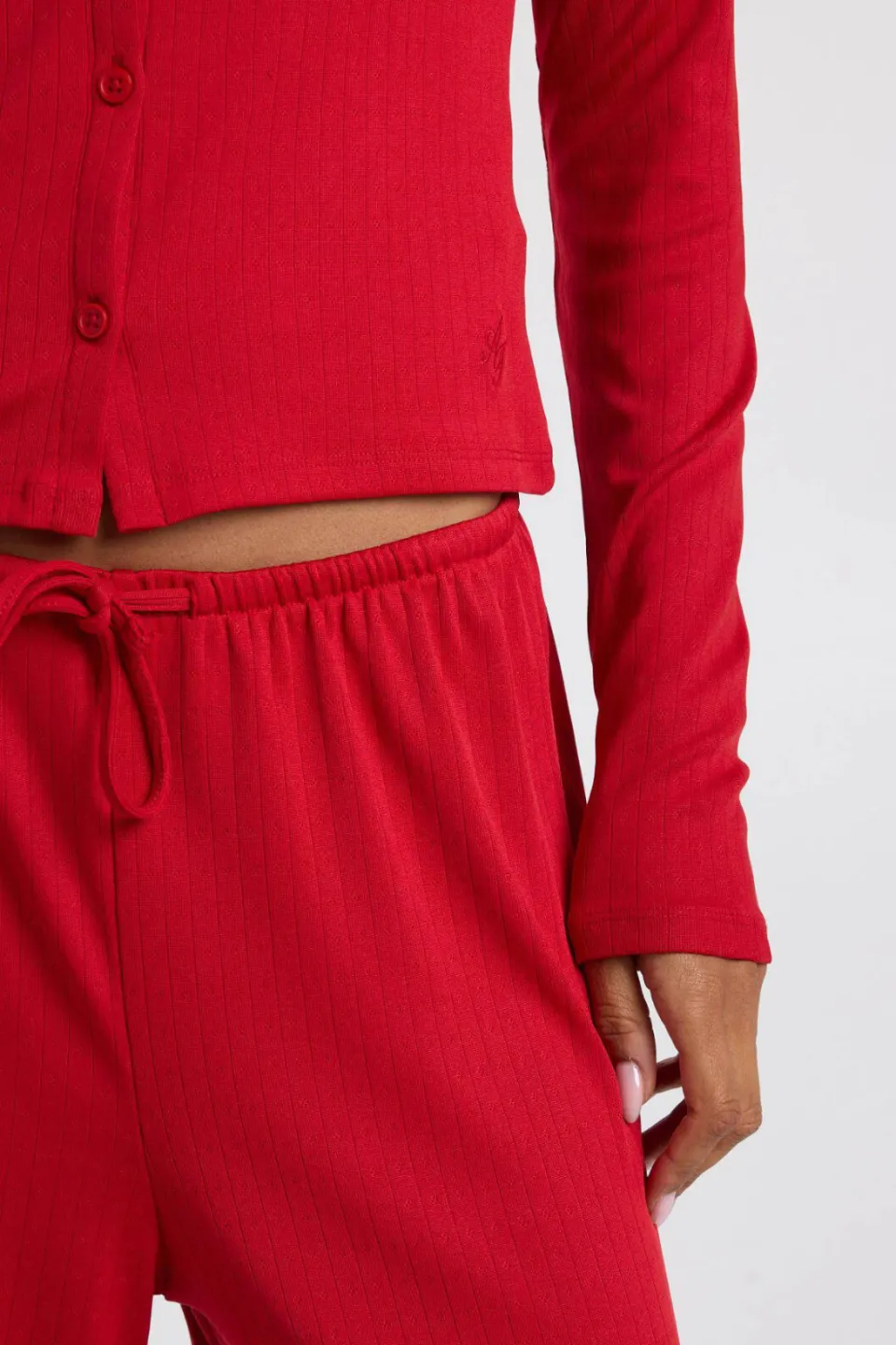 America Today pyjamabroek met ajourdetails - rood, foto 4