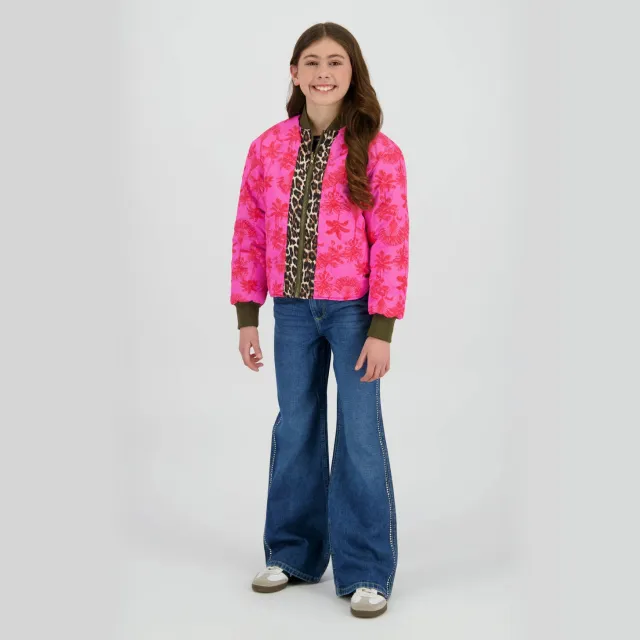 Vingino reversible jas roze Roze/armygroen