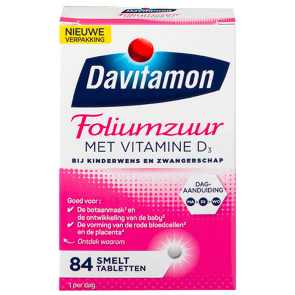Davitamon Foliumzuur met vitamine D3 smelttabletten, foto 2