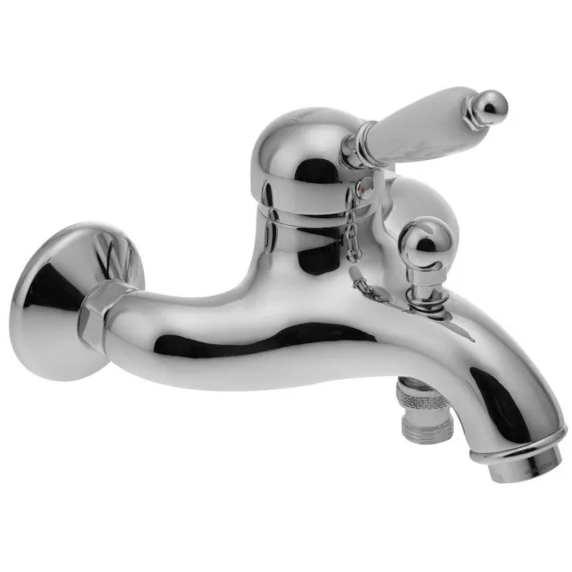 Sapho Opbouw Badkraan Sapho Kirké Mengkraan Retro Wit 1-hendel 11.5 cm Chroom