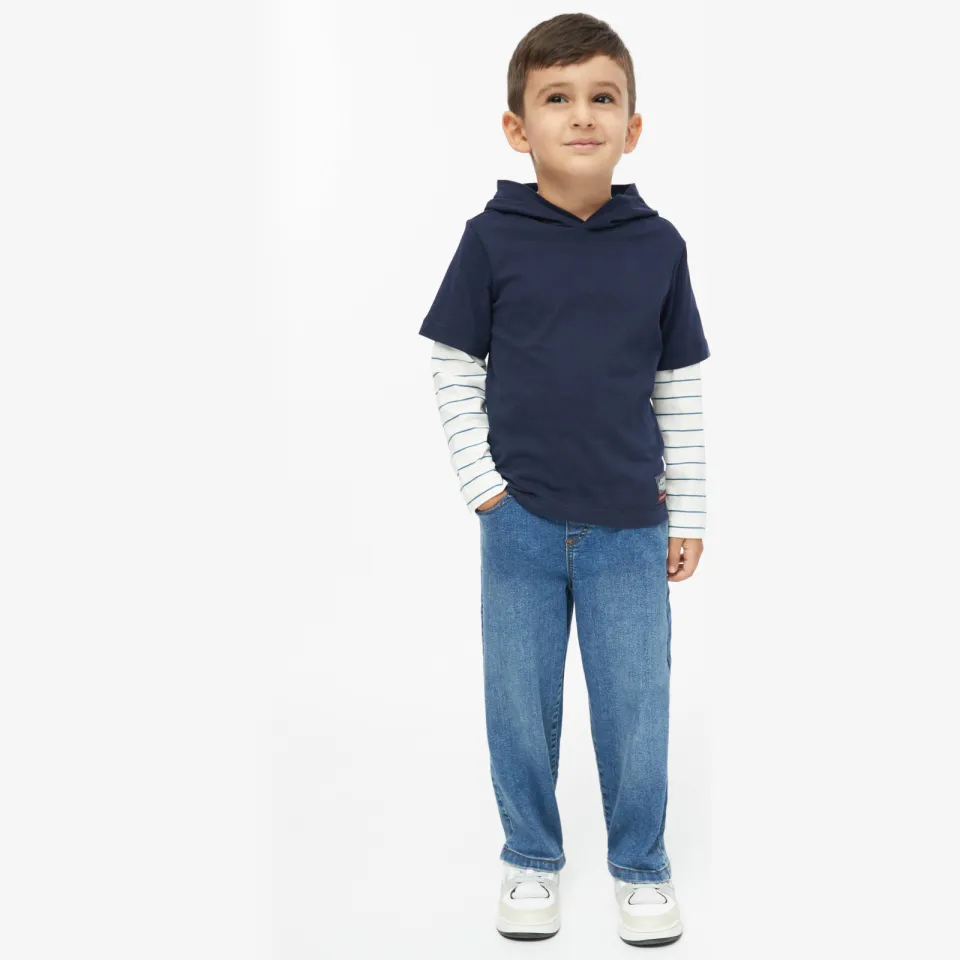 s.Oliver shirt met capuchon donkerblauw