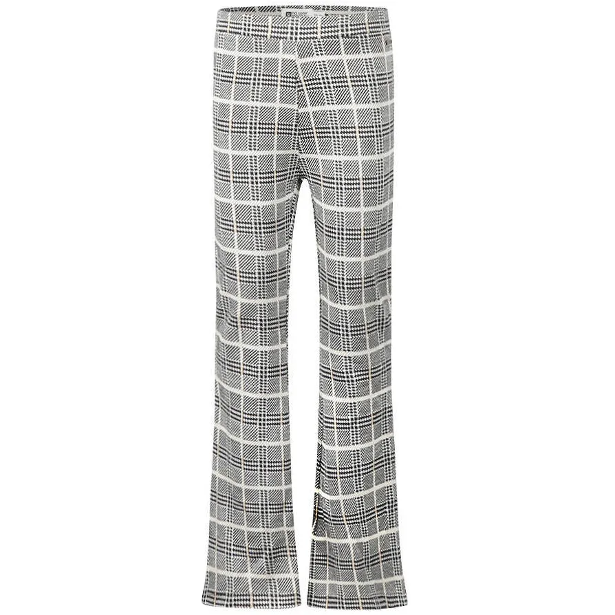 No Way Monday flared geruite broek grijs, foto 2