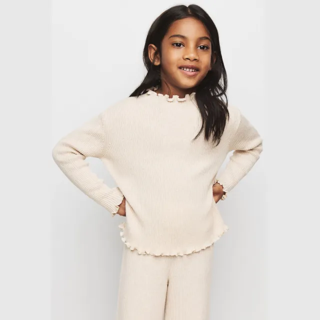 Mango Kids katoenen gebreide trui - beige Lichtbeige
