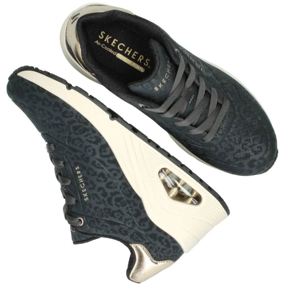 Skechers Uno Wedge Safari sneaker zwart, foto 5