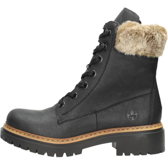 Rieker Veterschoenen Hoog zwart